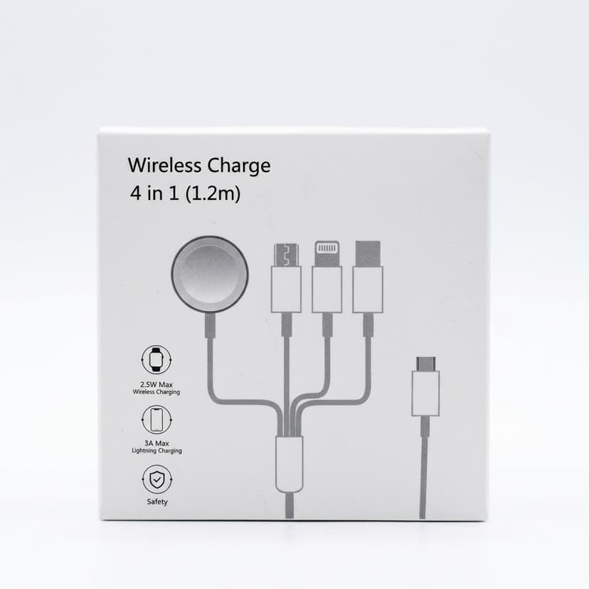 Generic 4-in-1 Charging Cable - For iWatch, Type C