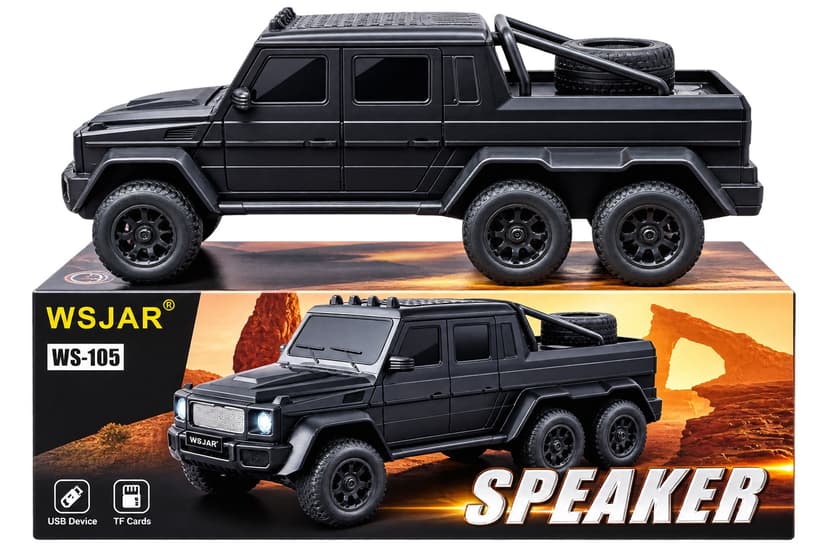 Mercedes Benz G63 6x6 WS-105 Bluetooth Wireless Speaker with RGB LED Lights - Black