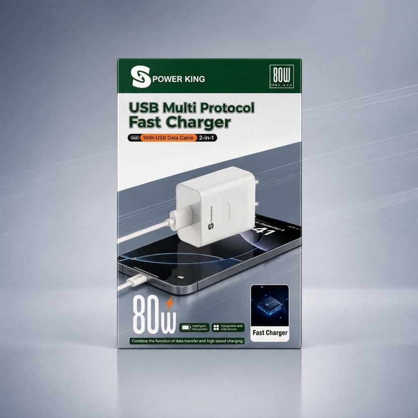 Power King 80W USB Multi Protocol Fast Charger