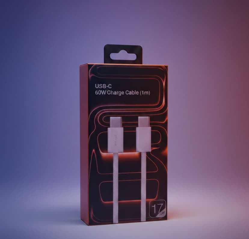 USB-C to USB-C charging and data transfer cable (1m)(60W)